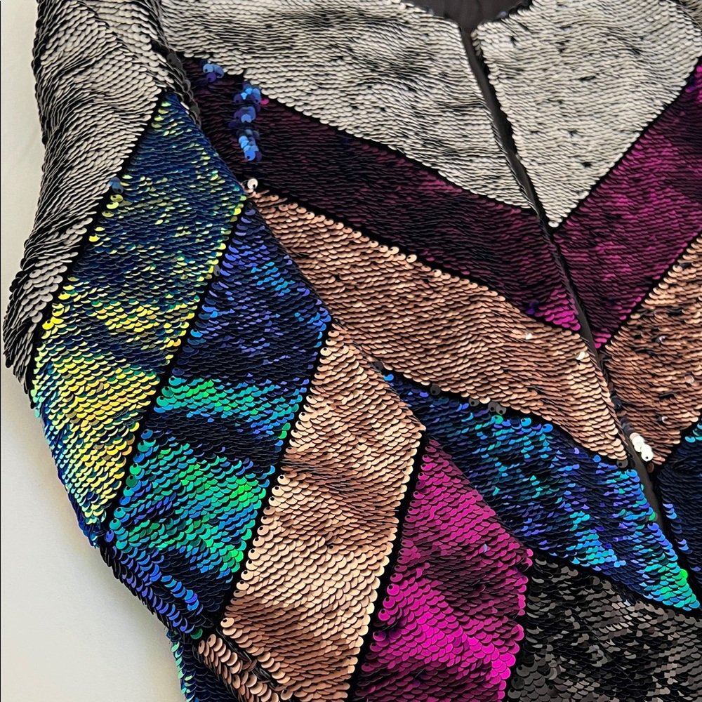 Chevron Pattern Sequin Jacket - Picture 4 of 7